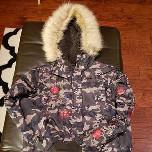 Juniors American Rag embroidered camo jacket